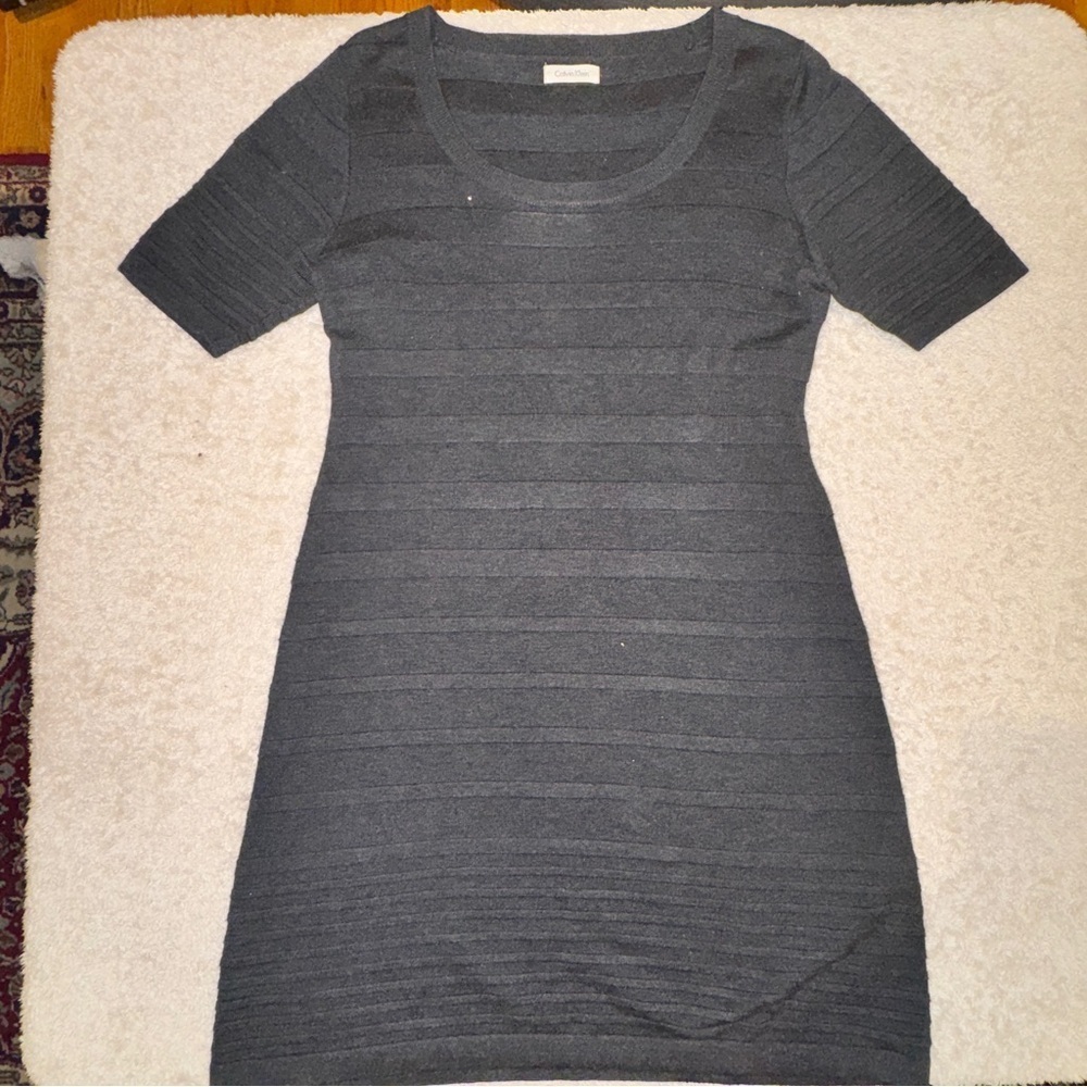 Calvin Klein Heather Gray Knit Dress